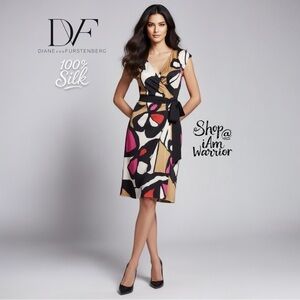 Diane Von Furstenberg abstract print silk jersey wrap dress  *Shop@iamwarrior